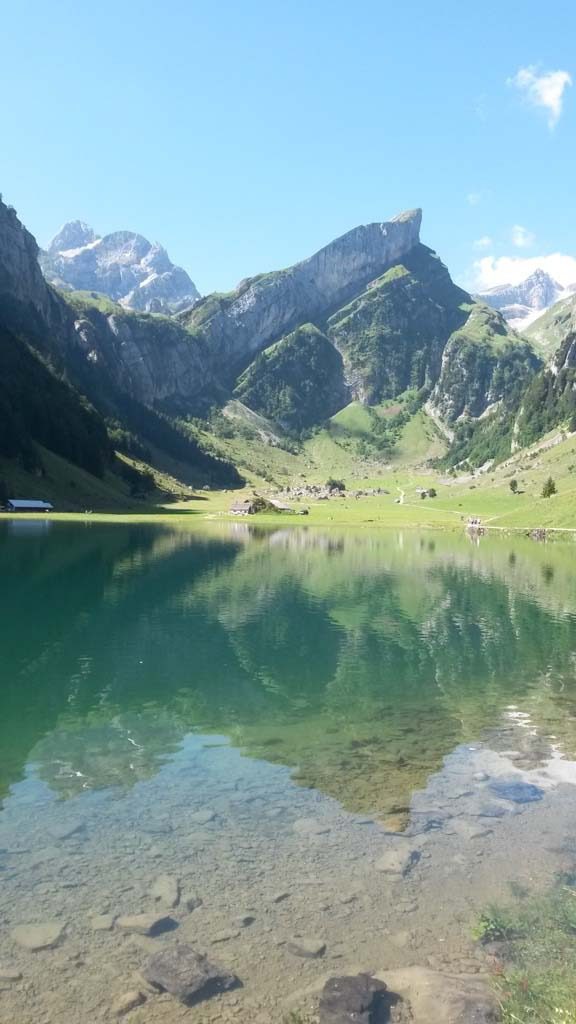 Idyllic place with clear mountain water and a magnificent alpine panorama. Idyllic place with clear mountain water and a magnificent alpine panorama.